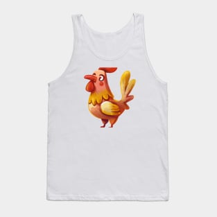 Cute Rooster Drawing Tank Top